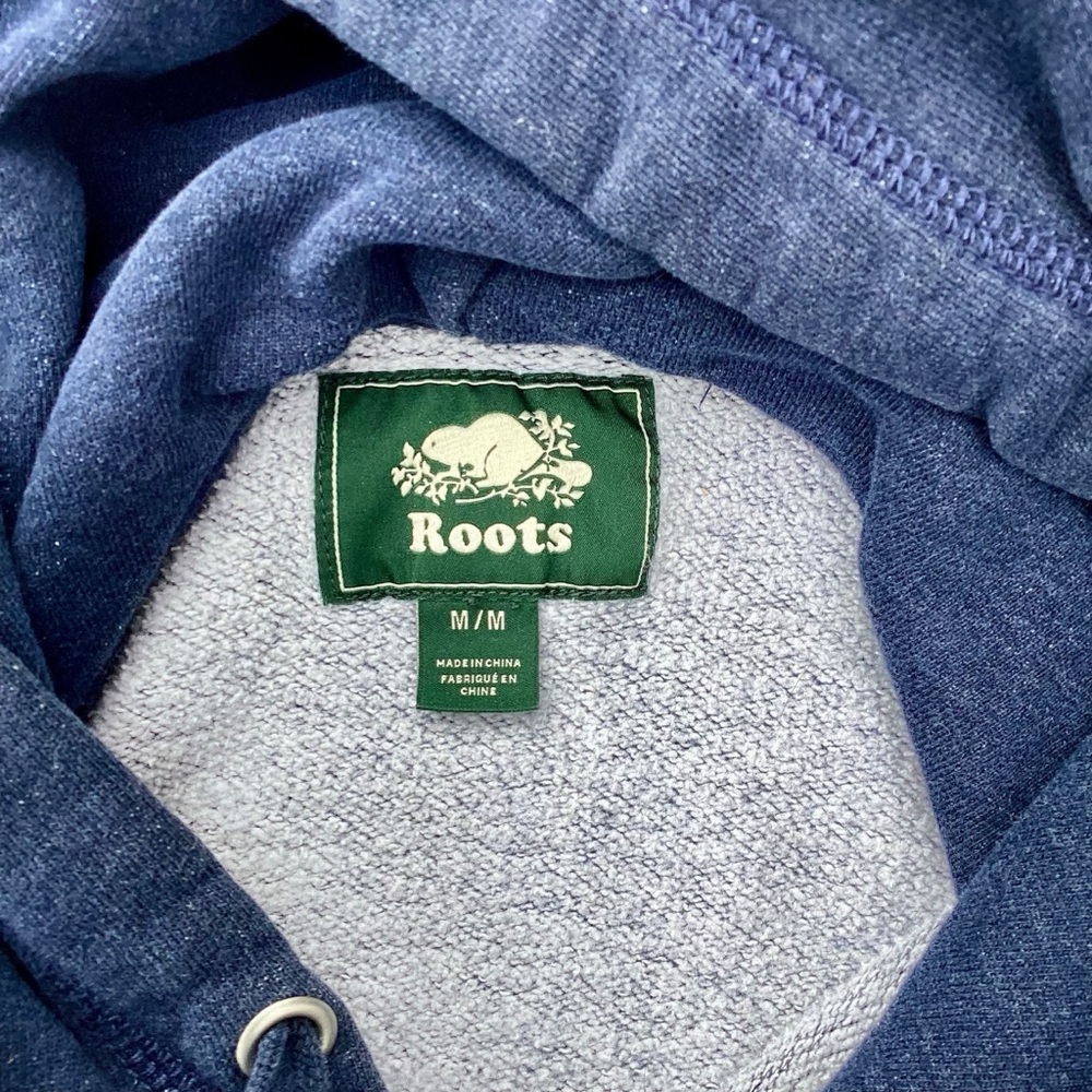 ROOTS Navy Blue Hoodie Medium - Picture 3 of 12